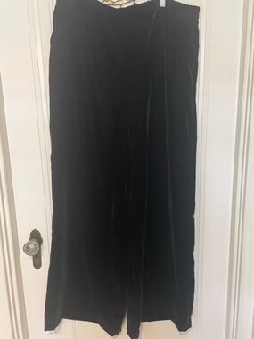 Black Velvet Wide Leg Pants